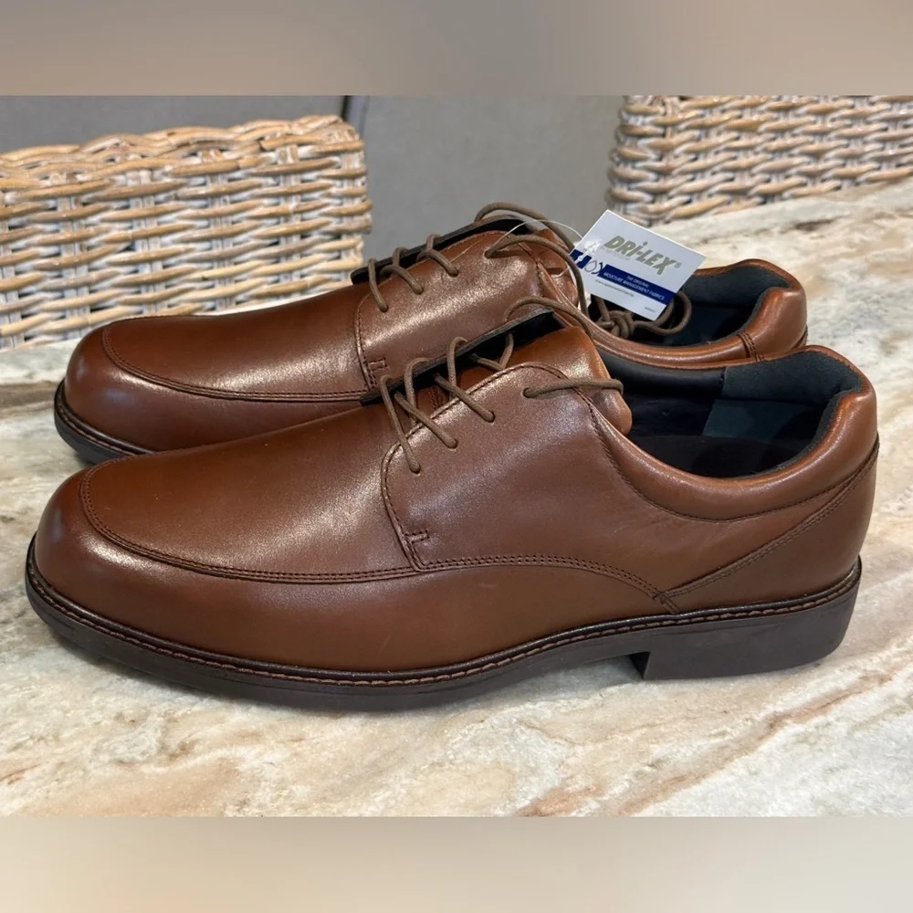 NWT Men’s DREW Park brown leather orthopedic diabetic oxfords- Size 15 WIDE 4W